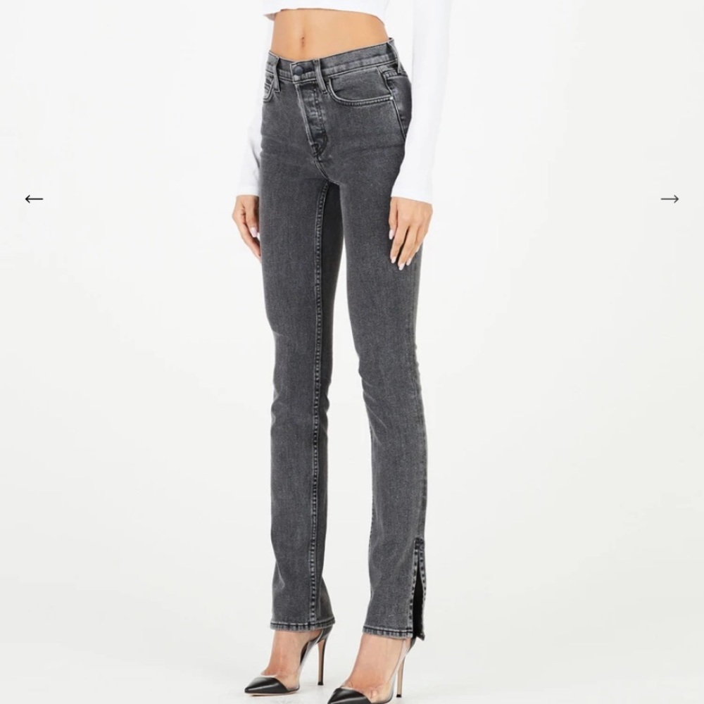 Cotton Citizen High-Rise Straight Leg Jeans in Washed Black